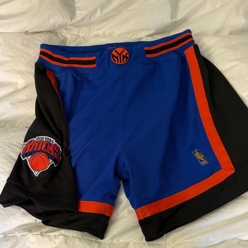 Mitchell & Ness Blue and Black Athletic Shorts